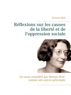 cover image of Réflexions sur les causes de la liberté et de l'oppression sociale